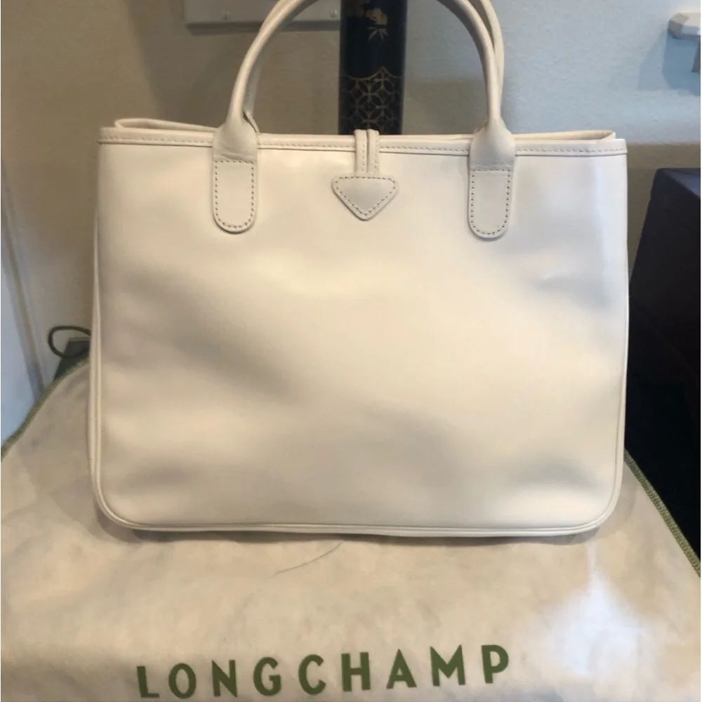 LONGCHAMP ROSEAU LEATHER TOTE NWOT WHITE - Picture 11 of 15